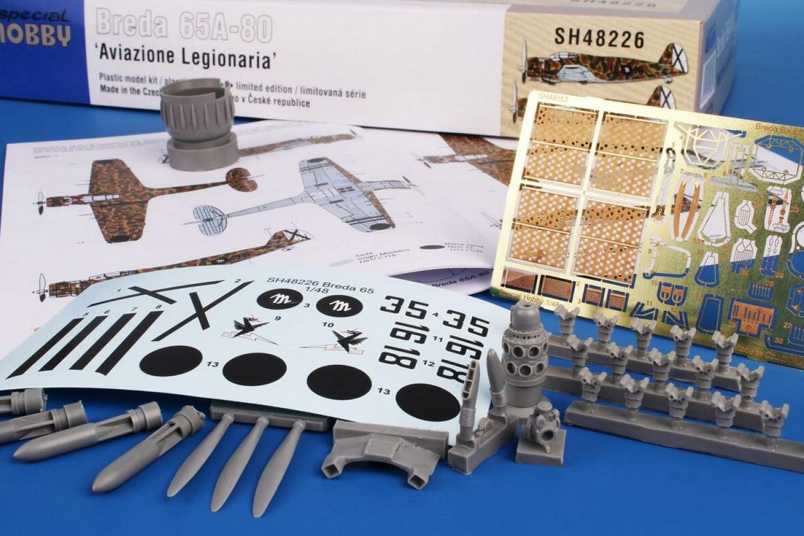 Special Hobby 48226 escala 1:48 Breda 65A-80 Aviazione Legionaria Calcas, Fotograbados y Piezas de Resina