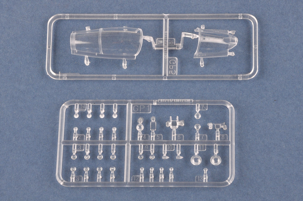 Transparentes de la maqueta del caza ruso Su-27 Flanker B en escala 1:48 de Hobby Boss referencia 81776