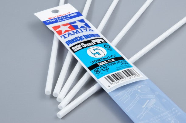 TAMIYA Plastic Beams 5mm Pipe x 400 mm (5 pcs.)