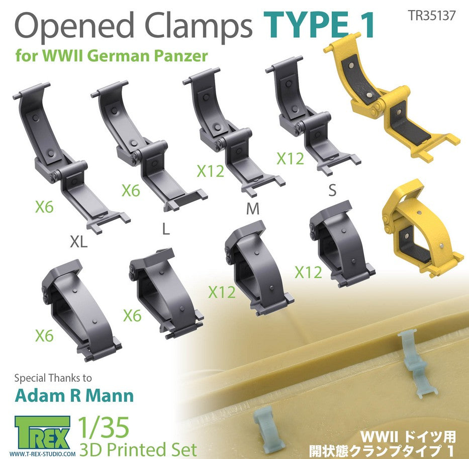 T-REX (1/35) Opened Clamps Type 1 for WWII German Panzer