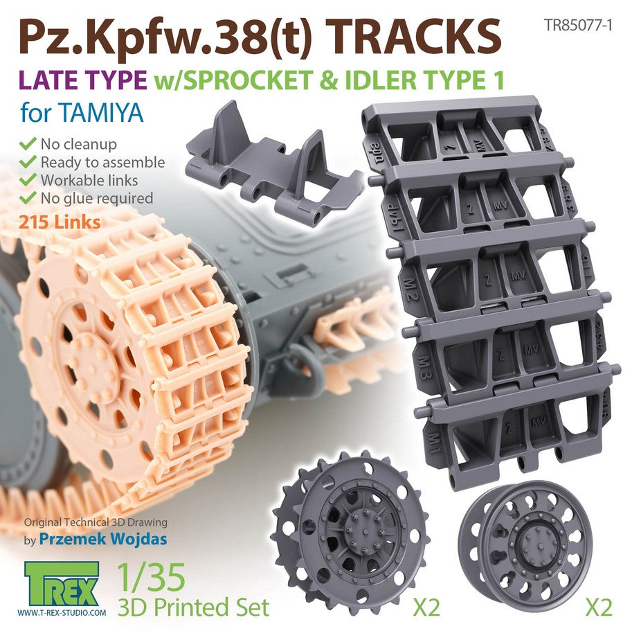 T-REX (1/35) Pz.Kpfw.38(t) Tracks Late Type for TAMIYA