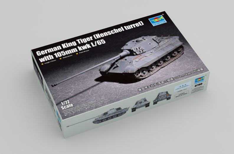 TRUMPETER (1/72) German King Tiger (Henschel turret) with 105mm kwk L/65