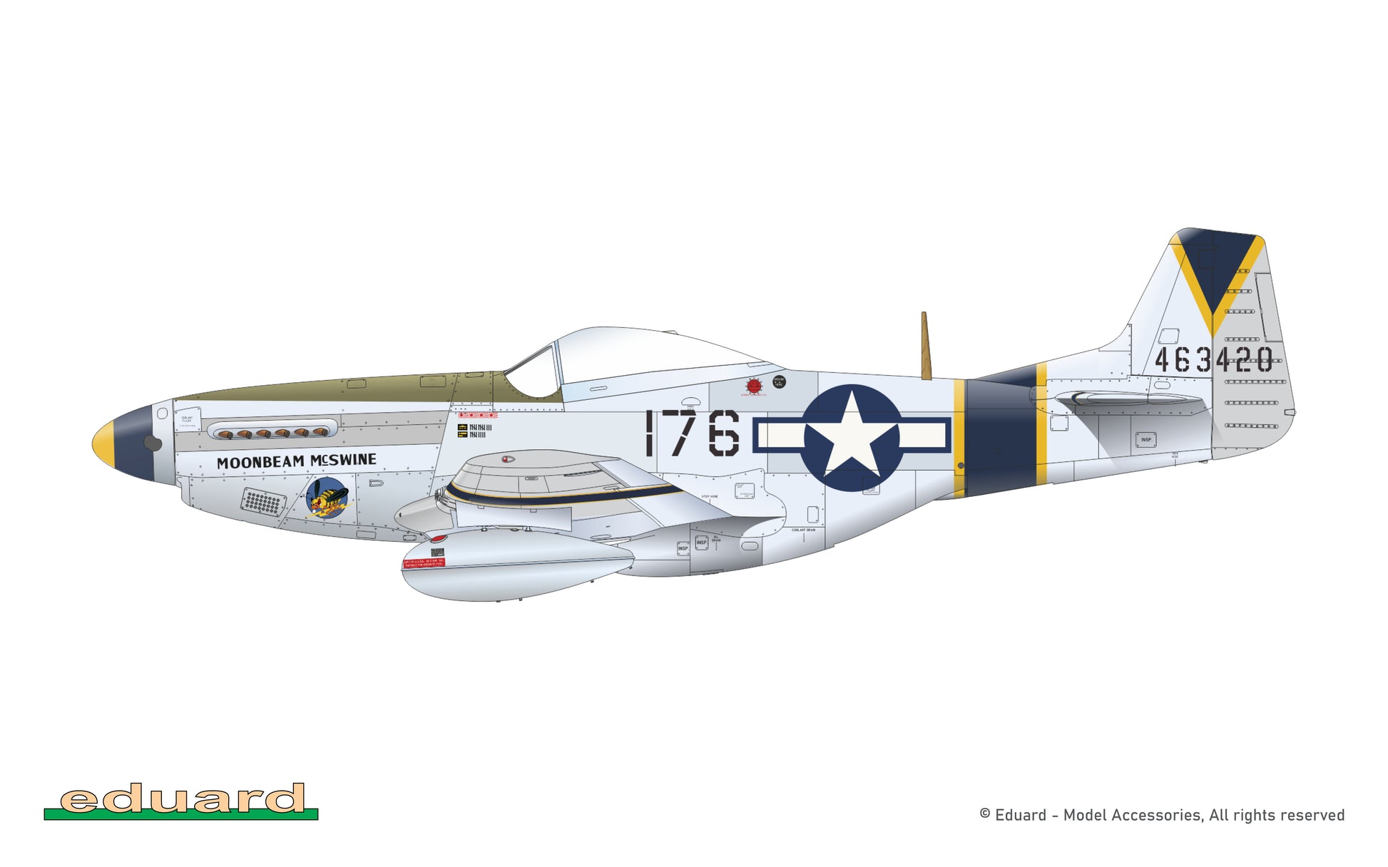 Esquema de pintura 9 de la maqueta del caza P-51D en su edicion especial Dual Combo Tales of Iwojima en escala 1:72 de Eduard referencia 2152