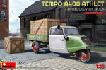 Foto de la portada de la maqueta de la furgoneta de carga de 3 ruedas Tempo A400 Athlet en escala 1:35 de Miniart referencia 38032