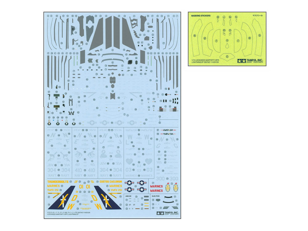 Calcas y máscara de la maqueta del caza F-35C en escala 1:72 de Tamiya referencia 60794