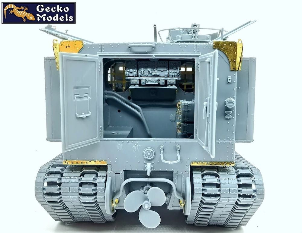 Vista trasera de la maqueta del vehículo anfibio M76 versión final en escala 1:35 de Gecko Models con referencia 35GM0117