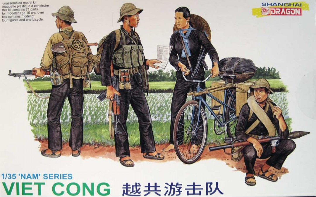 Maqueta de figuras de soldados del Vietcong en escala 1:35 de Dragon referencia 3304