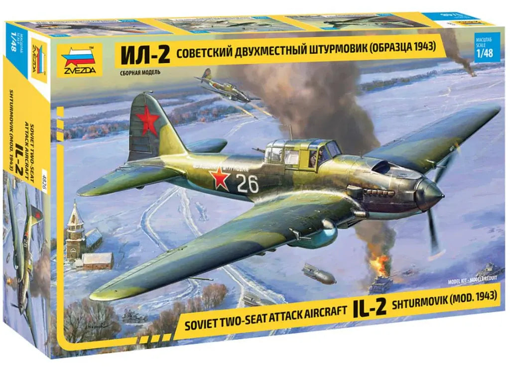 ZVEZDA (1/48) IL-2 Shturmovik (mod.1943) Soviet Two-Seat Attack Aircraft
