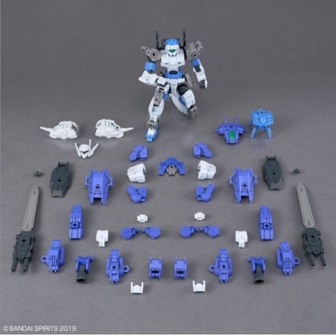 Foto componentes de la figura Gundam del Full Armor Alto eEXM_17FA en escala 1/144 de Bandai con referencia 68319