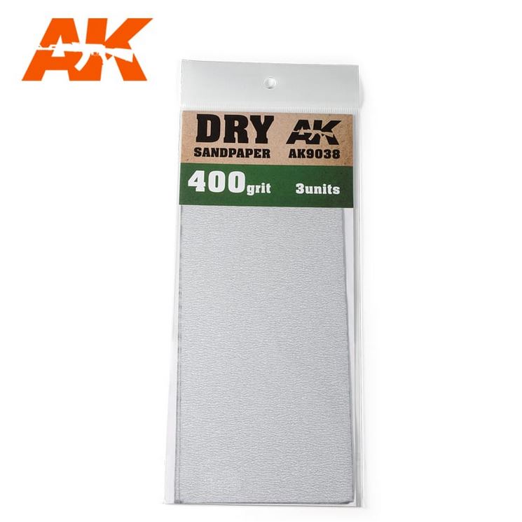 AK INTERACTIVE Dry Sandpaper 400 grit 3 units