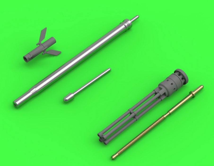 MASTER (1/35) Mi-24 (Hind D/E) - JakB-12.7 machine gun barrel and DUAS probe (metal and resin parts)