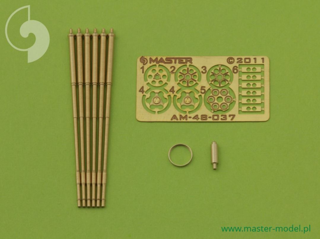 MASTER (1/48) M61 A1 Vulcan - Six-barrelled rotary 20mm cannon - turned barrels with etched barrel clamps