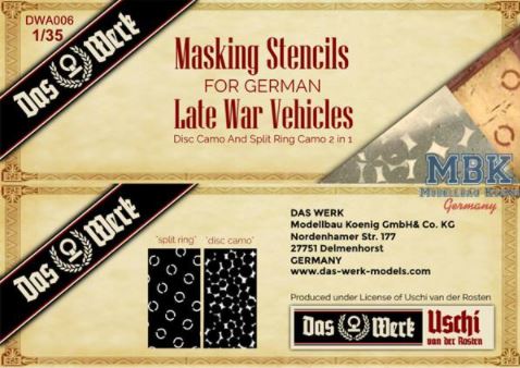 DAS WERK German Late War Masking Stencils