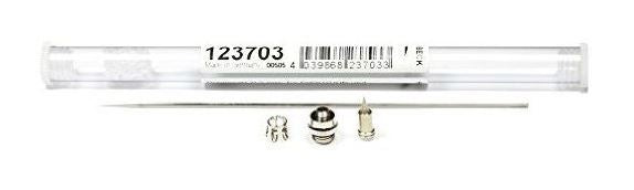 HARDER & STEENBECK Set 0,2 mm: Aguja, Boquilla y Cabezal de Aire - Evolution, Infinity, Ultra + Grafo