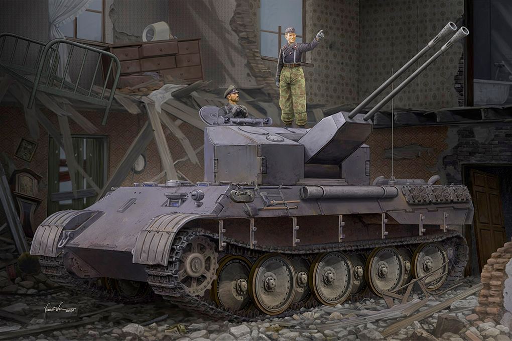 TAKOM (1/35) Flakpanzer Panther 20mm Flakvierling MG 151/20 and "Coelian" with 37mm Flakzwilling 341 2 in 1