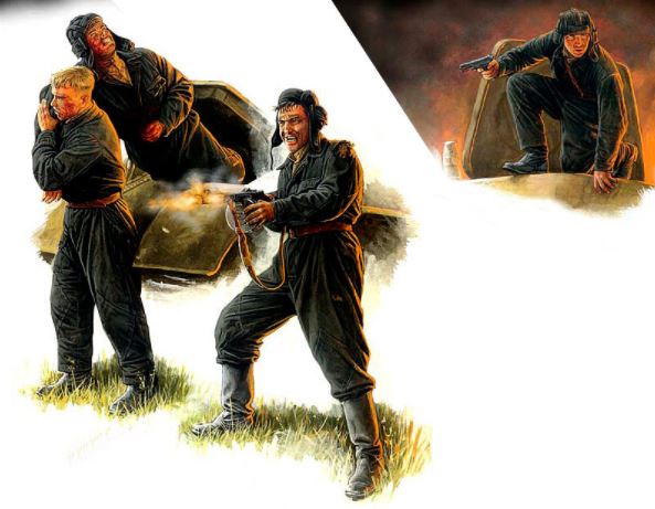 MASTER BOX (1/35) Bail Out! - Russian Tank Crew Kursk, 1943