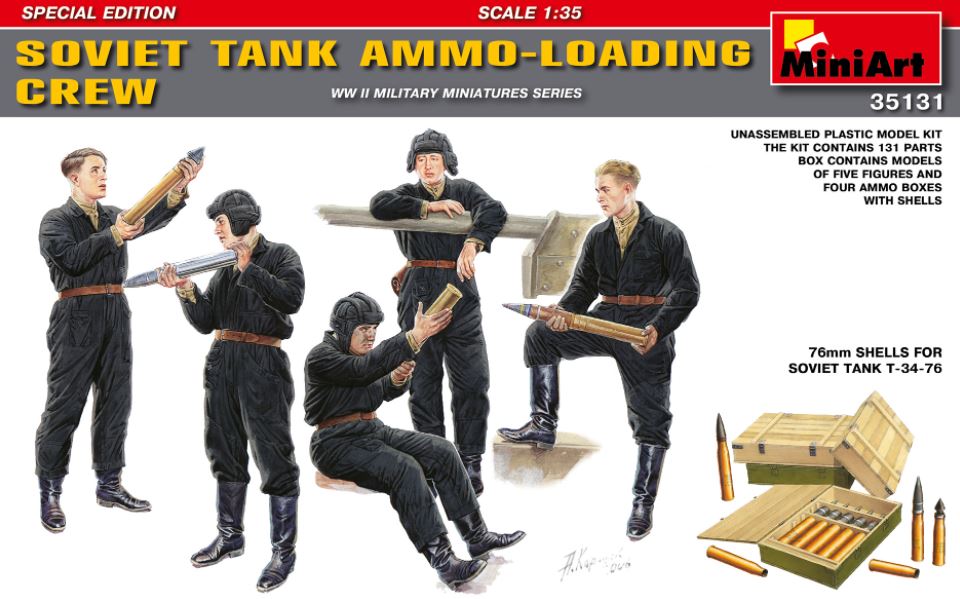 MINIART (1/35) Soviet Tank Ammo-Loading Crew 76mm Shells for Soviet Tank T-34-76