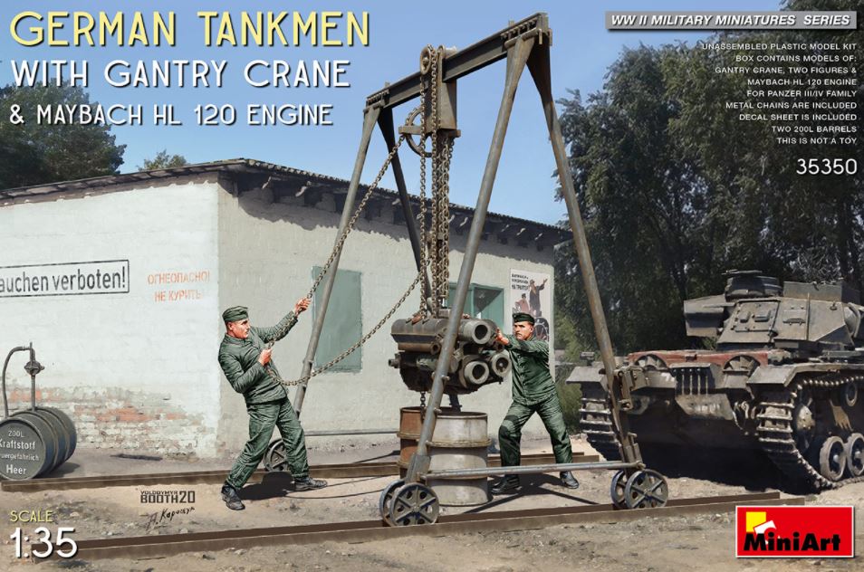MINIART (1/35) German Tankmen with Gantry Crane & Maybach HL 120 Engine