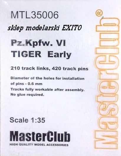 MASTERCLUB Cadenas Metálicas para Pz.Kpfw.VI Tiger Early