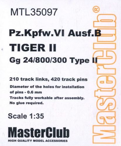 MASTERCLUB Cadenas Metálicas para Pz.Kpfw.VI Ausf.B Kingtiger, Gg 24/800/300 Late