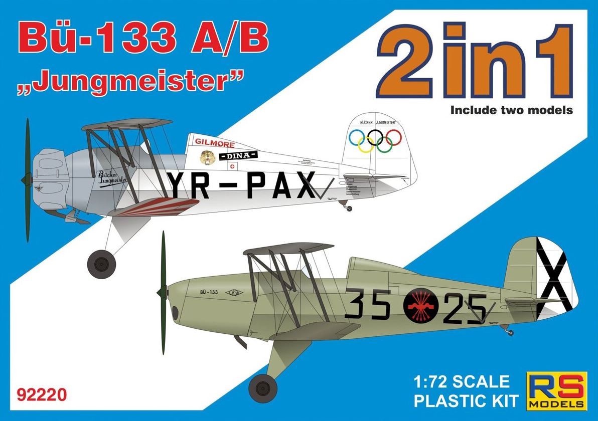 RS MODELS (1/72) Bücker Bü-133 A/B "Jungmeister" Romania, Germany, Spain (2 in 1)
