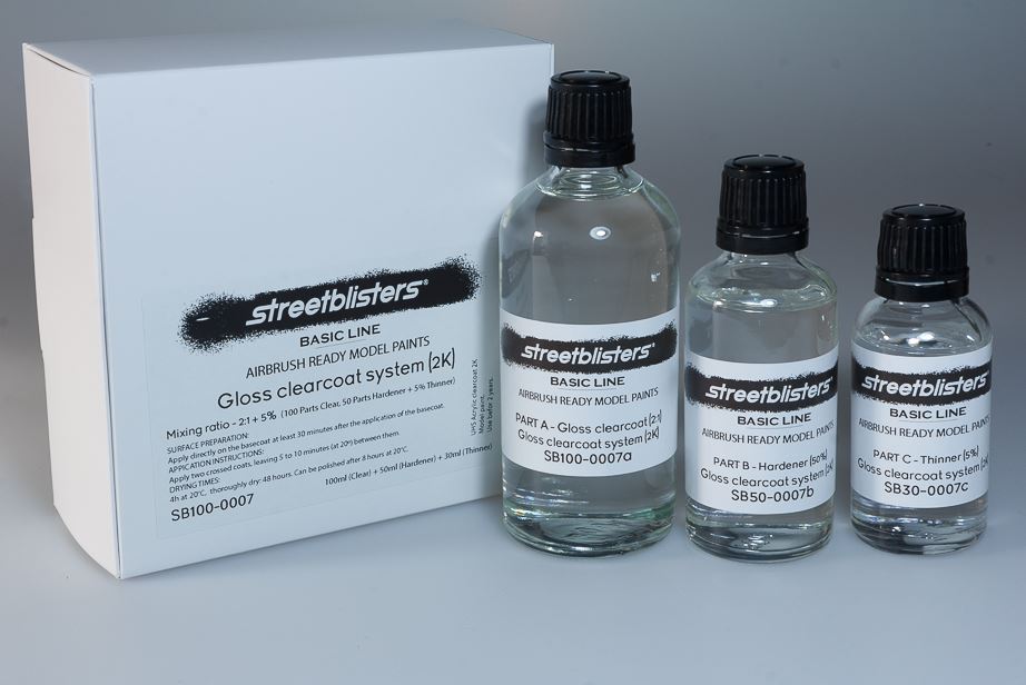 STREETBLISTERS Gloss Clearcoat System 2K - 1x100ml + 1x50ml + 1x30ml