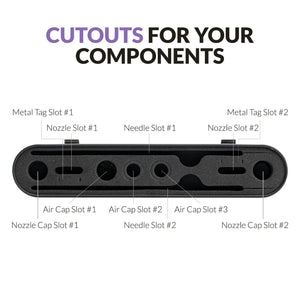 Con capacidad para piezas de hasta 2 aerógrafos en la caja de almacenamiento de piezas de aerógrafos Gaahleri, agujas, cabezales y obturadores
