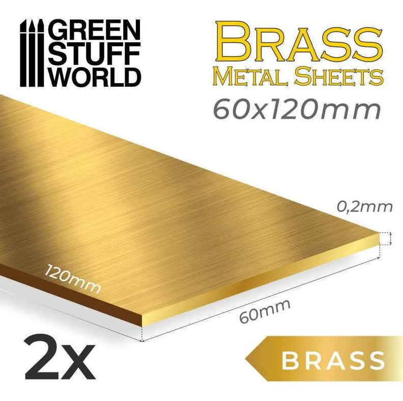 GREEN STUFF Lamina Metal - LATON 60x120mm (Pack x2)