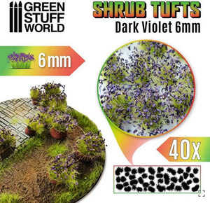 GREEN STUFF WORLD Matas Arbustos Autoadhesivas 6mm - Violeta Oscuro