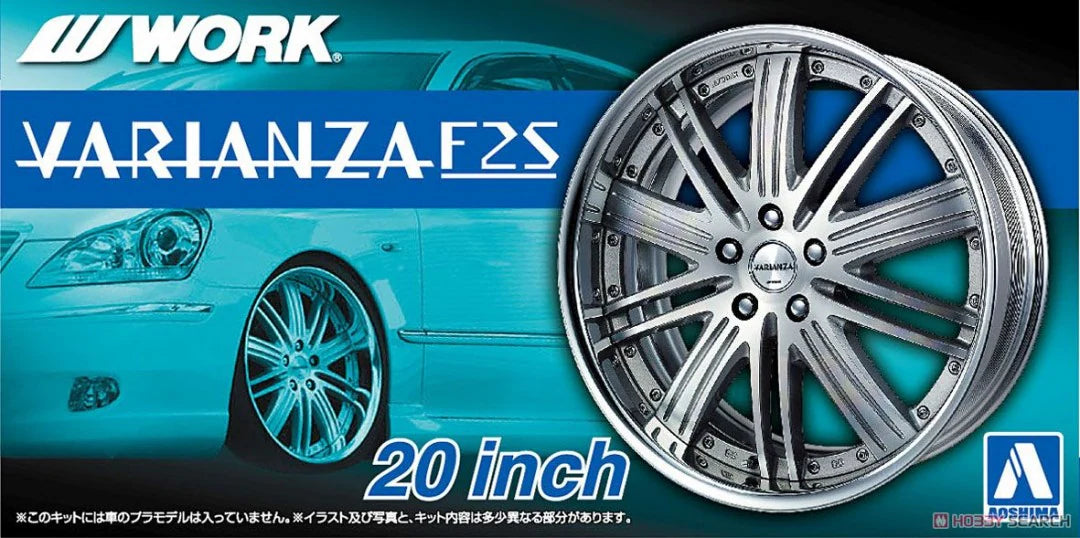 Set de llantas de20 pulgadas para coches escala 1:24 modelo Work Varianza F2S de Aoshima referencia 05383