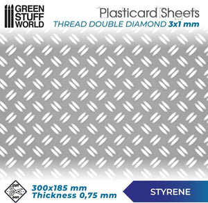 GREEN STUFF WORLD Plancha Plasticard Doble Diamante