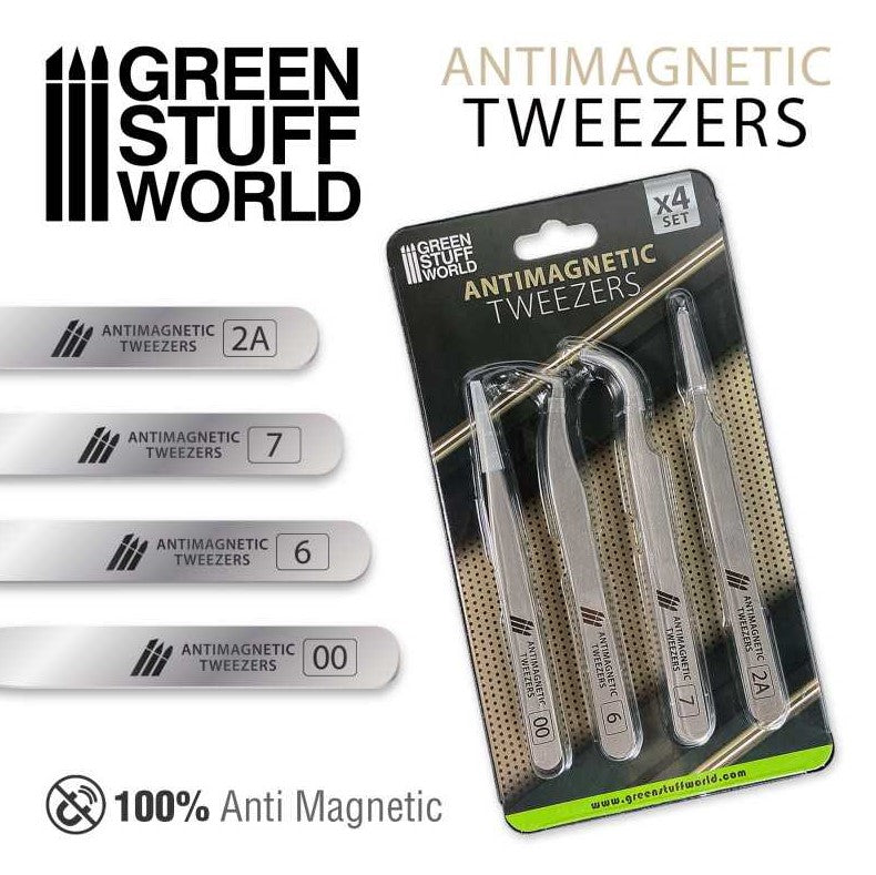 GREEN STUFF Set de Pinzas de Precisión Anti-Magnéticas