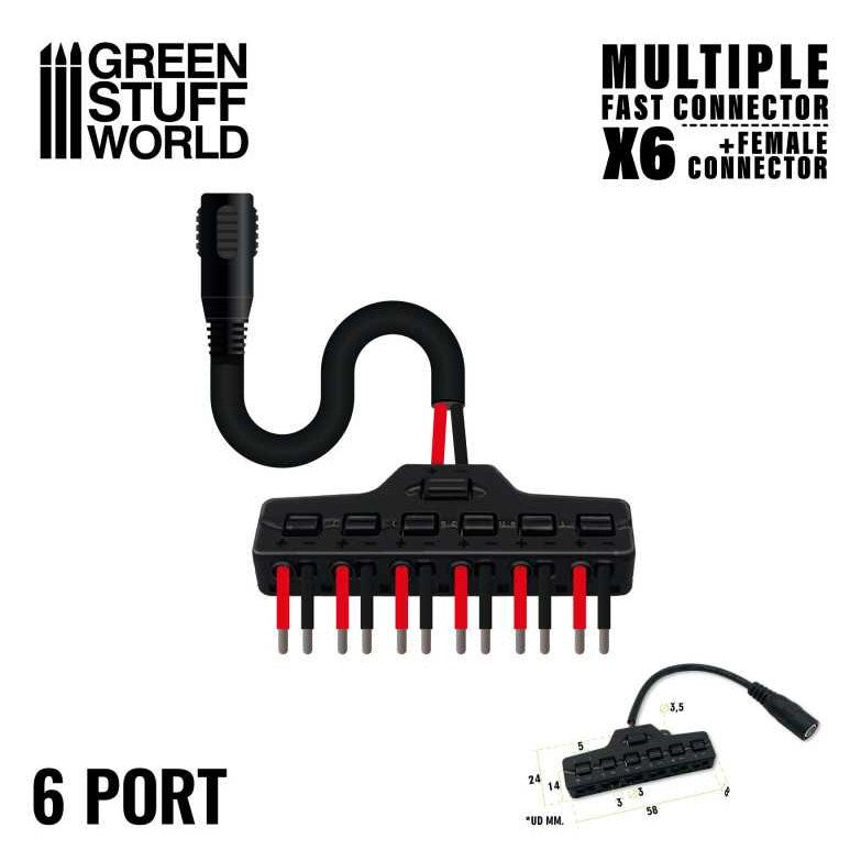 GREEN STUFF Conector Rapido x6 salidas + Cable JACK hembra