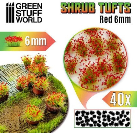 GREEN STUFF WORLD Matas Arbustos Autoadhesivas 6mm - Rojas