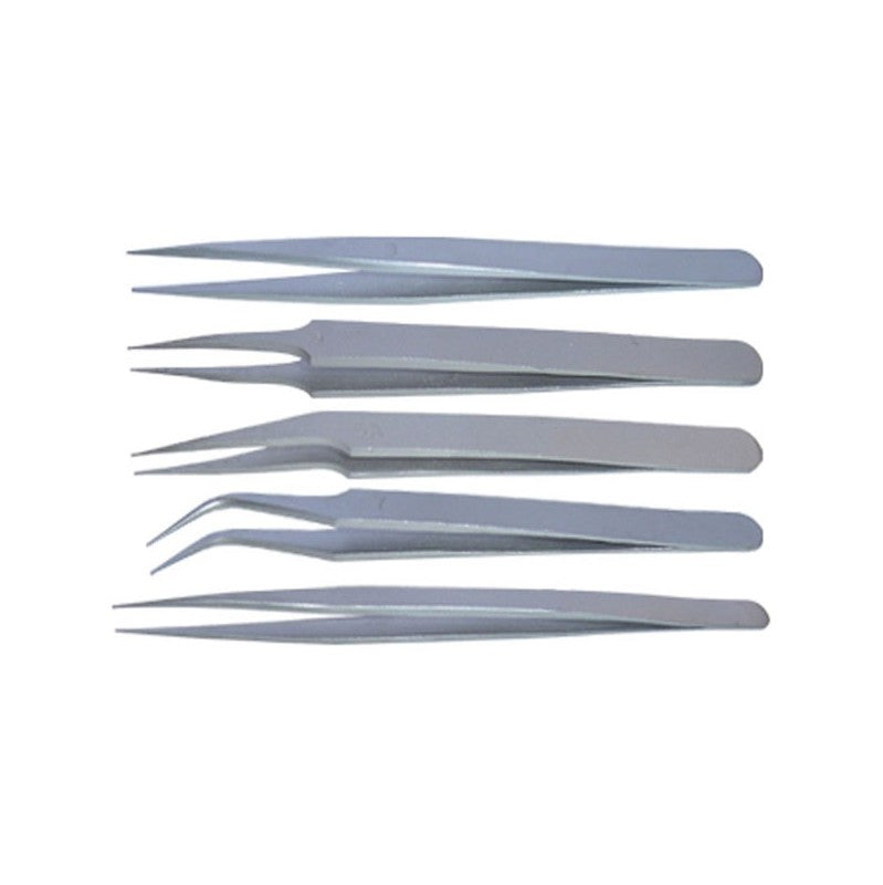 Set de 5 pinzas e acero inoxidable de Dismoer referencia 15045
