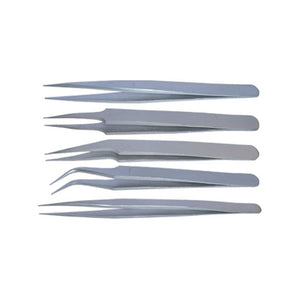Set de 5 pinzas e acero inoxidable de Dismoer referencia 15045