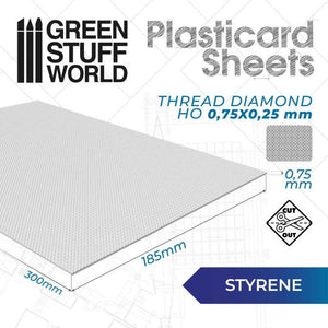 GREEN STUFF WORLD Plancha Plasticard DIAMANTE HO - tamaño A4