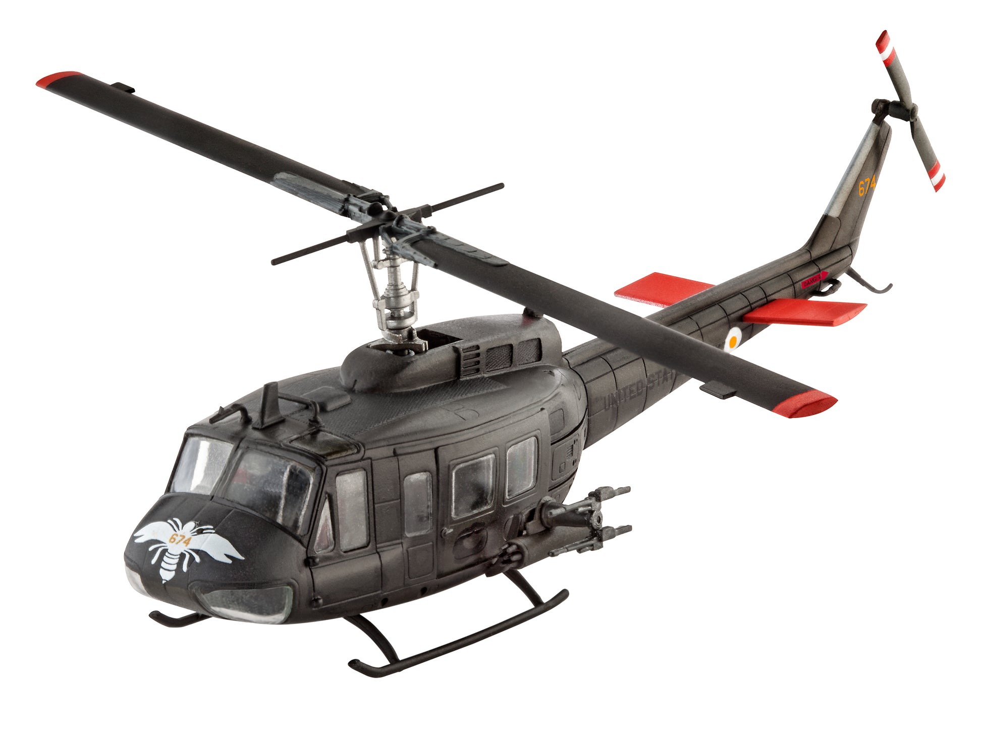 Foto de la maqueta del helicóptero de transporte y ataque Bell UH-1H Gunship en escala 1:100 de Revell referencia 04983