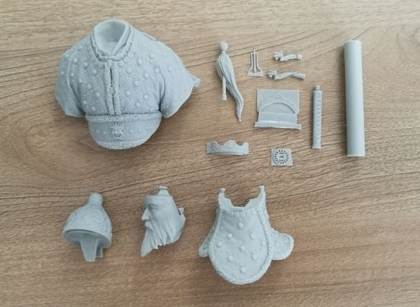 Componentes de la figura a escala 1:10 de Yi-Sun-Sin el comandante naval coreano realizada por Nuts Planet referencia B028
