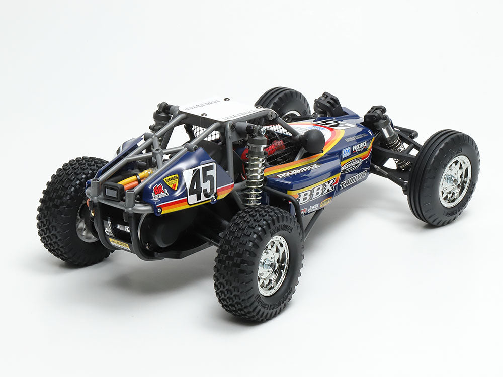 Foto trasera del coche de radio control Buggy BB-01 en escala 1:10 de Tamiya referencia 58719