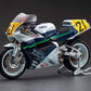 Foto de la maqueta de la moto de carreras YZR500 del equipo Tech21 en 1989 en escala 1:12 de Hasegawa referencia 21708