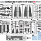 Piezas de la maqueta del avión de transporte C-130H Hércules en escala 1:144 de Great Wall Hobby referencia L1011