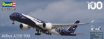 Portada de la caja de la maqueta del avión de pasajeros Airbus A350 900 en escala 1:144 de Revell referencia 05612
