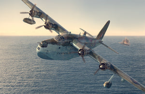 Portada de la caja de la maqueta del avión británico S.25 Sunderland en escala 1:44 de Roden referencia 353
