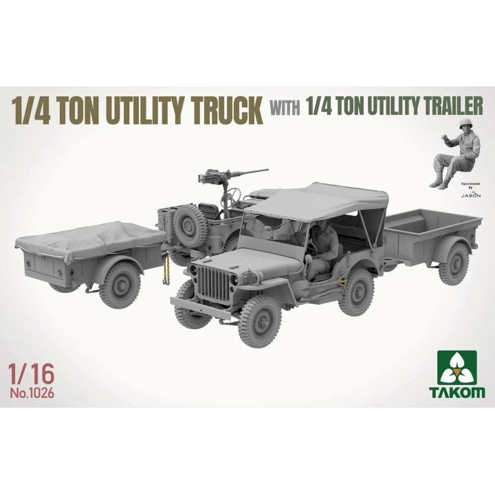 Configuraciones 1 de la maqueta del Jeep Willys con trailer en escala 1:16 de Takom referencia 1026