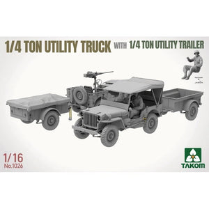 Configuraciones 1 de la maqueta del Jeep Willys con trailer en escala 1:16 de Takom referencia 1026