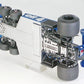 Detalle de los bajos de la maqueta del Fórmula 1 Tyrrel P34 que corrió el gran premio de Mónaco en 1977 en escala 1:20 de Tamiya referencia 20053
