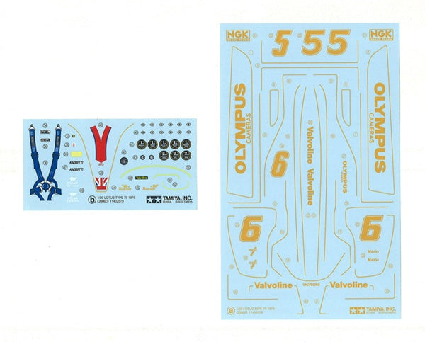 Calcas de la maqueta del fórmula 1 Lotus Type 79 en escala 1:20 de Tamiya referencia 20060
