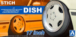 Set de llantas de 17 pulgadas para coches escala 1:24 modelo Stich Zauler Dish de Aoshima referencia 06117