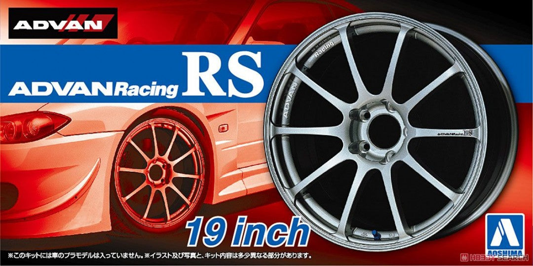 Set de llantas de 19 pulgadas para coches escala 1:24 modelo Advan Racing RS de Aoshima referencia 05378